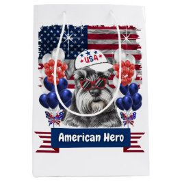 American Hero Schnauzer Geschenktasche Mittlere Geschenktüte