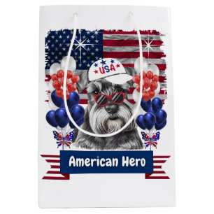 American Hero Schnauzer Geschenktasche Mittlere Geschenktüte