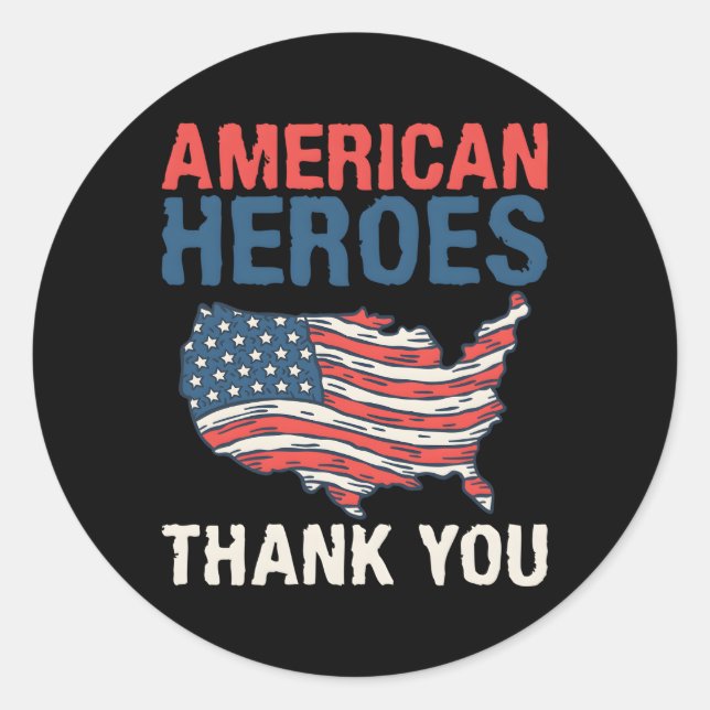 American Heroes Thank You Memorial Day Runder Aufkleber (Vorderseite)
