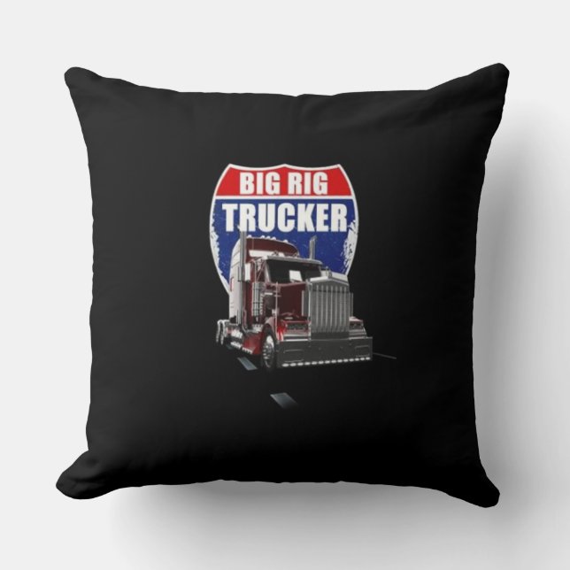 American Highway Big Rig Trucker Kissen (Vorderseite)