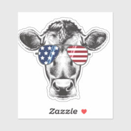 American Hipster Cow Aufkleber