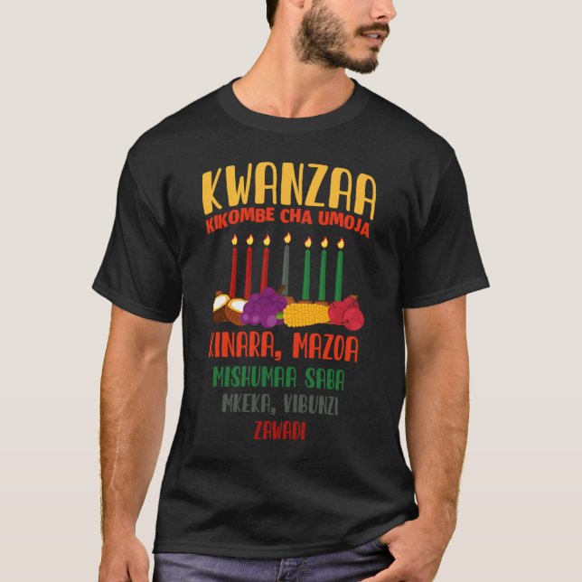 American Holiday oder Kwanzaa Kinara oder Kwan T-Shirt (Vorderseite)