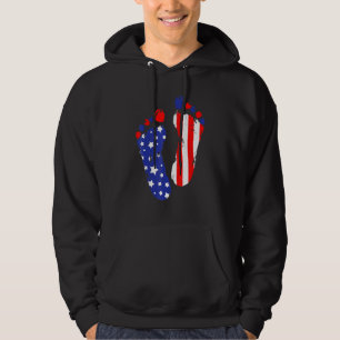 American Independence Day Flag Footprint America Hoodie