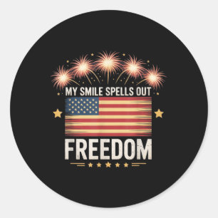 American Independence Day Männer Frauen Juli Runder Aufkleber