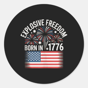 American Independence Day Männer Frauen Juli t Runder Aufkleber