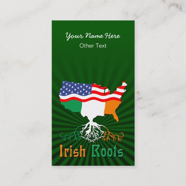 American Irish Roots Cartes de visite personnalisé (Devant)