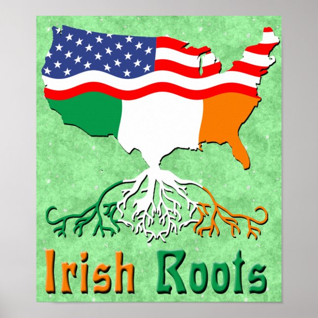 American Irish Roots Poster Print (Vorne)