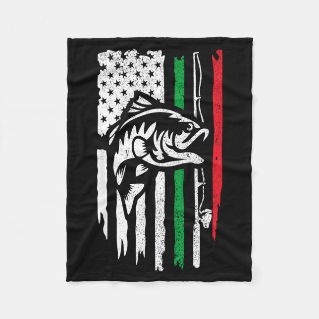 American Italian B Fishing Flag For Fisherman Ital Fleecedecke (Vorderseite)