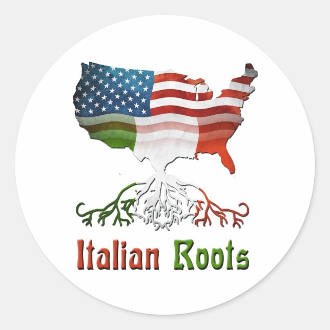 American Italian Roots Runder Aufkleber (Vorderseite)