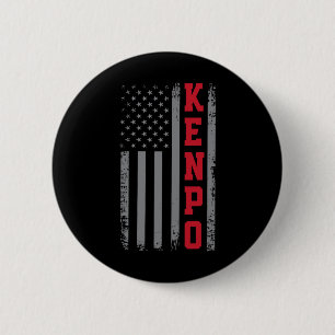 American Kenpo Karate Design USA Flagge Martial Ar Button
