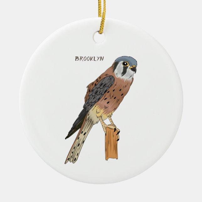 American Kestrel bird illustration Keramik Ornament (Vorne)