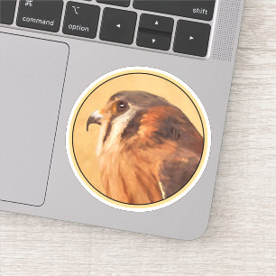 American Kestrel Painting - Original Bird Art Aufkleber