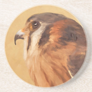 American Kestrel Painting - Original Bird Art Getränkeuntersetzer