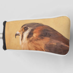 American Kestrel Painting - Original Bird Art Golf Headcover