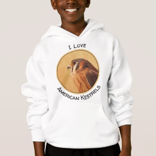American Kestrel Painting - Original Bird Art Hoodie