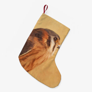 American Kestrel Painting - Original Bird Art Kleiner Weihnachtsstrumpf