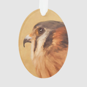 American Kestrel Painting - Original Bird Art Ornament
