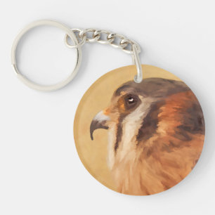 American Kestrel Painting - Original Bird Art Schlüsselanhänger