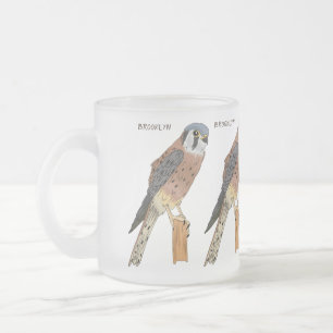 American Kestrel Vogelillustrierung Mattglastasse