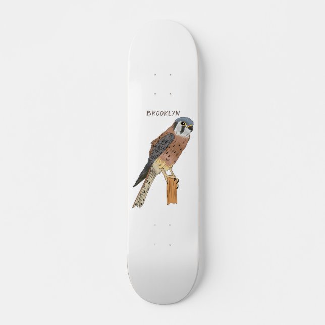 American Kestrel Vogelillustrierung Skateboard (Vorne)