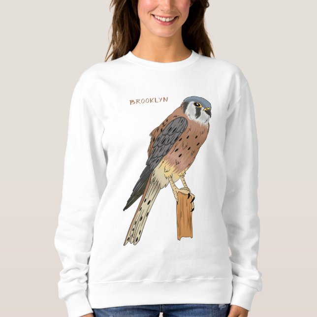 American Kestrel Vogelillustrierung Sweatshirt (Vorderseite)