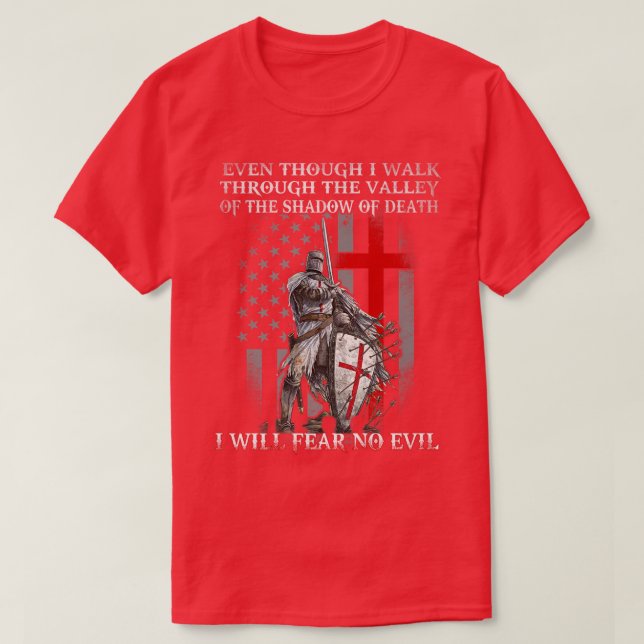 American Knight Templar I will Fee no Evil Psalm T-Shirt (Design vorne)