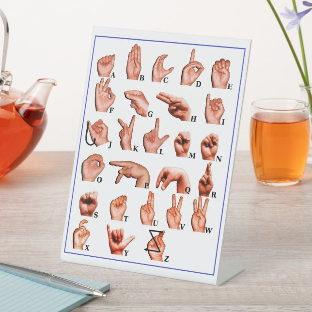 American Language Alphabet Board, Learn ASL Sockelschild (In Situ)