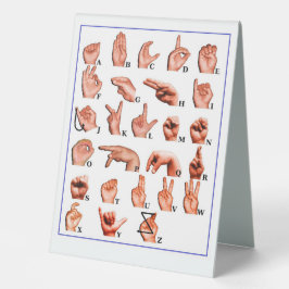 American Language Alphabet Board, Learn ASL Tischaufsteller