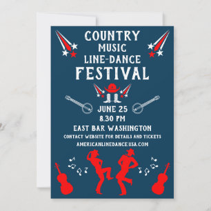 American Line Dancing Festival und Party Einladung