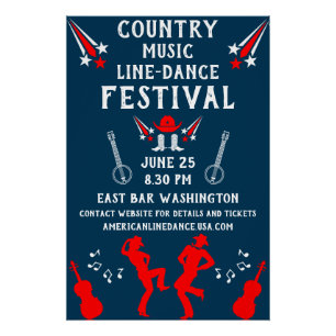 American Line Dancing Festival und Party Poster