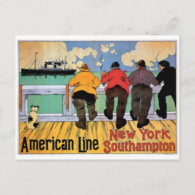 American Line Poster Postkarte (Vorderseite)