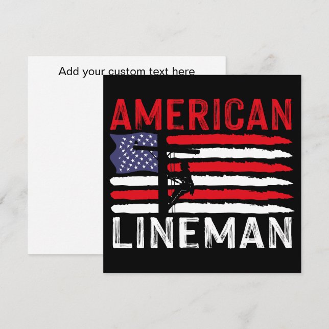 American Lineman Electric Cable Patriotic USA Flag (Vorne/Hinten)