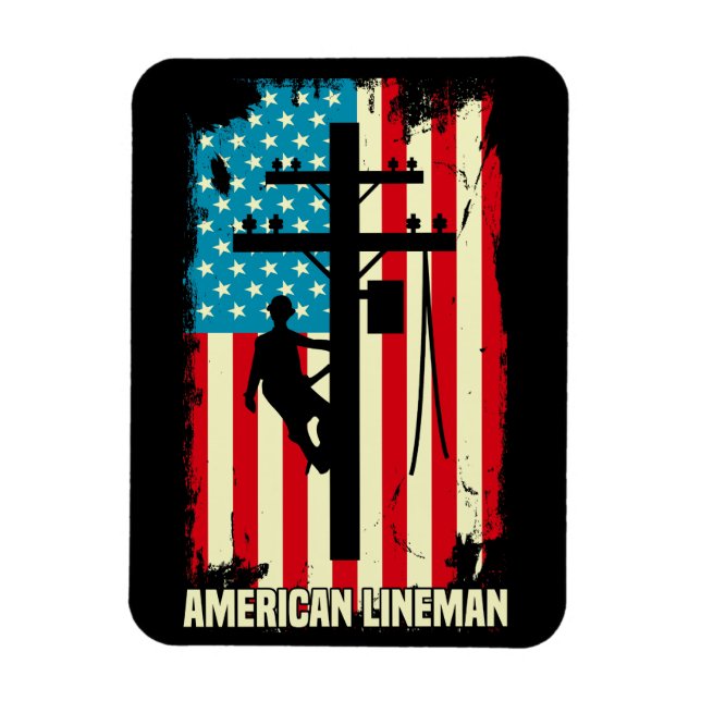 American Lineman Flag Electric Cable Magnet (Vertikal)