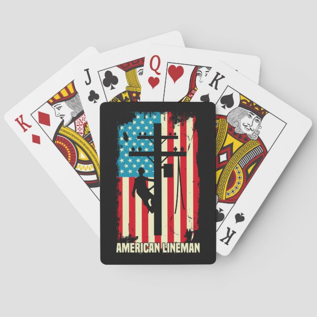 American Lineman Flag Electric Cable Spielkarten (Rückseite)