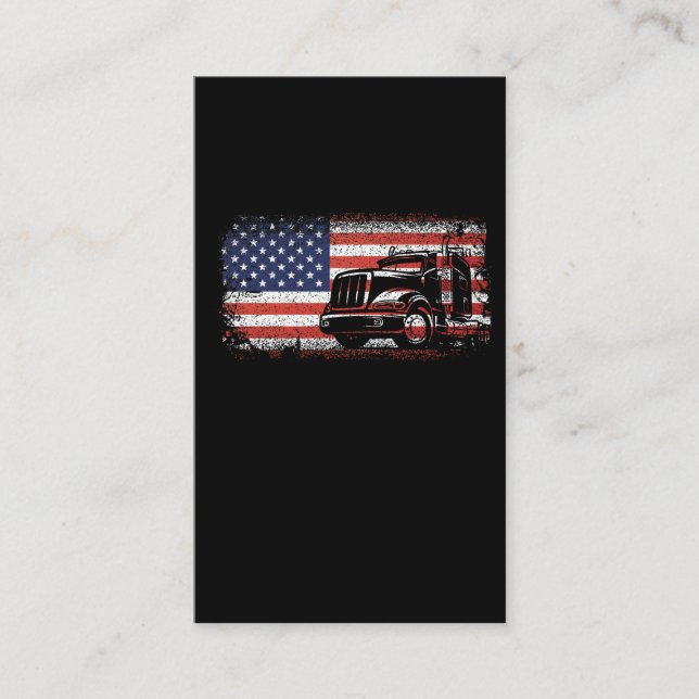 American Lkw Driver US Flag 4. Juli Trucker Visitenkarte (Vorderseite)