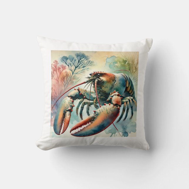 American lobster 251024AREF142 - Watercolor Kissen (Vorderseite)