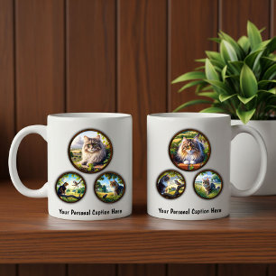 American Longhair Cat 6-Image Coffee Tasse Design
