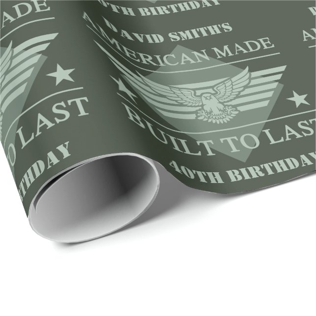 American Made 40. Geburtstag Geschenkpapier (Rolleneckpunkt)