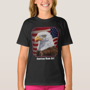 American Made Girl Bald Eagle und Flag T-Shirt