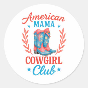 American Mama Cowgirl Club Stiefel Runder Aufkleber