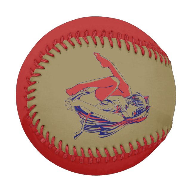American Manga Neko Catgirl Kawaii Anime Baseball (Vorderseite Links)