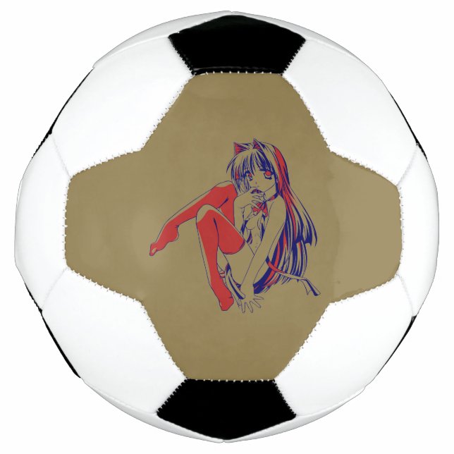 American Manga Neko Catgirl Kawaii Anime Fußball (Vorderseite)