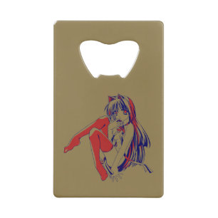 American Manga Neko Catgirl Kawaii Anime Geldbeutel Flaschenöffner