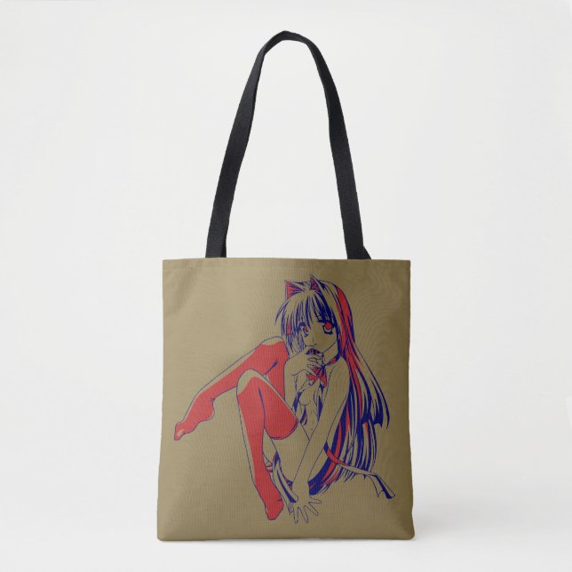 American Manga Neko Catgirl Kawaii Anime Tasche (Vorderseite)