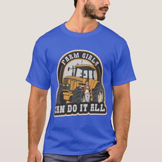 American Midwest Girl Bauer Tractor Driver T-Shirt (Vorderseite)