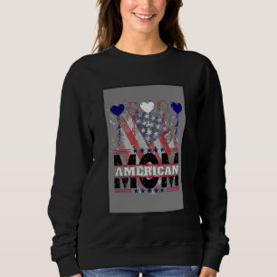 American Mom Sweatshirt - Drapeau Patriotique USA
