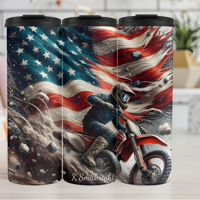 American Motocross Dirt Rider Thermosbecher (Von Creator hochgeladen)