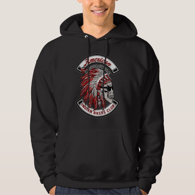 American Motorrad Indian Bikers Motorrad Hoodie (Vorderseite)
