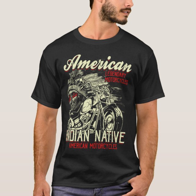 American Motorrad Indian für Old Biker Gift T-Shirt (Vorderseite)