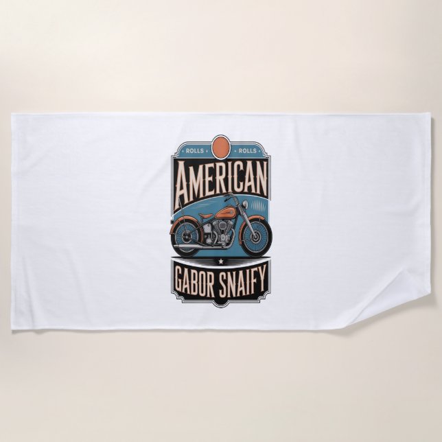 American Motorrad Vintag Strandtuch (Vorderseite)